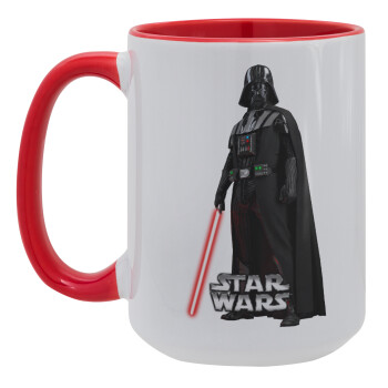 Darth vader, Κούπα Mega 15oz, κεραμική Κόκκινη, 450ml