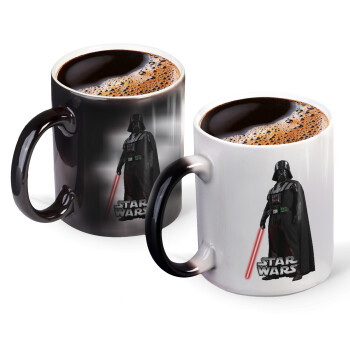 Darth vader, Color changing magic Mug, ceramic, 330ml when adding hot liquid inside, the black colour desappears (1 pcs)