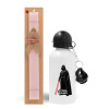 Easter Set, metallic aluminum bottle (500ml) & aromatic flat Easter candle (30cm) (PINK)
