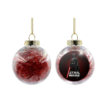 Darth vader, Χριστουγεννιάτικη μπάλα δένδρου διάφανη με κόκκινο γέμισμα 8cm
