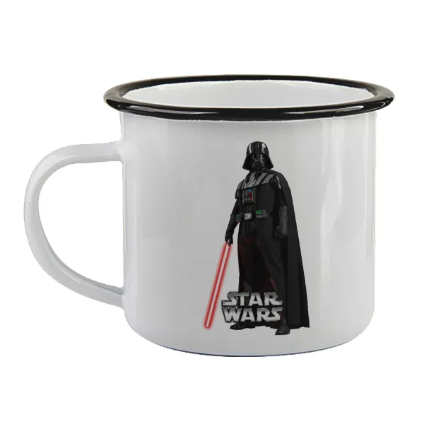 Darth vader — Enamel mug with black rim, 360ml