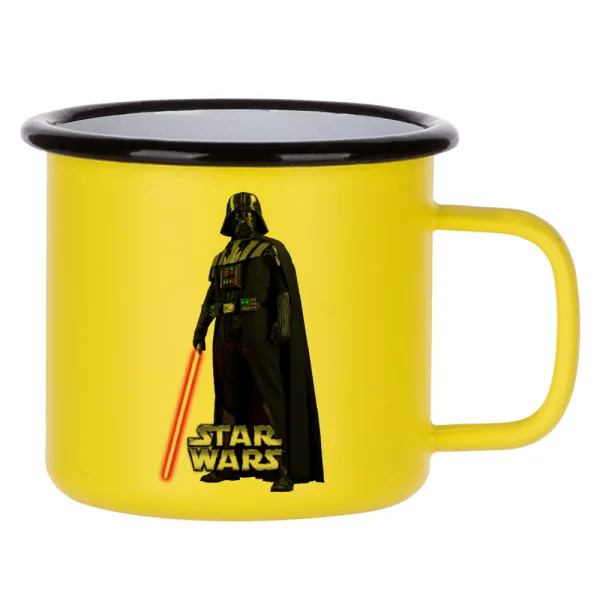 Darth vader — Metallic enamel MATT Yellow cup 360ml