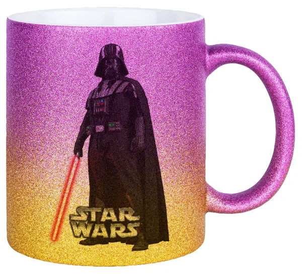 Darth vader — Κούπα Χρυσή/Ροζ Glitter, κεραμική, 330ml
