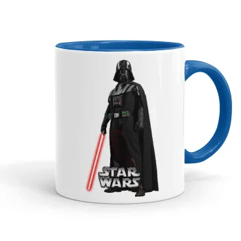 Darth vader, Κούπα χρωματιστή μπλε, κεραμική, 330ml