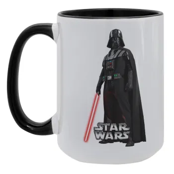 Darth vader, Κούπα Mega 15oz, κεραμική Μαύρη, 450ml