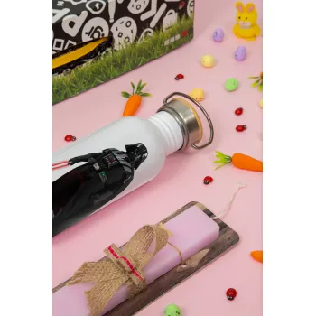 Darth vader, Πασχαλινή Λαμπάδα με παγούρι μεταλλικό (620ml, stainless steel) & κερί αρωματικό πλακέ (30cm) (ΡΟΖ)