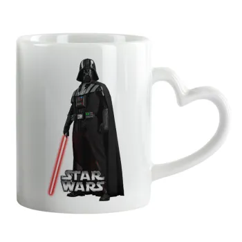 Darth vader, Mug heart handle, ceramic, 330ml