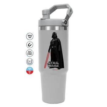 Darth vader, GREY color, 890ml (30oz) stainless Steel Tumbler with Handle