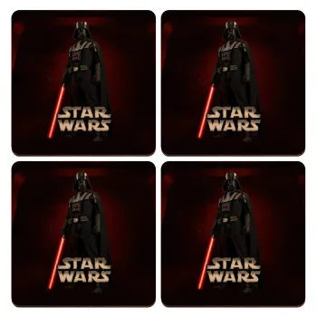 Darth vader, ΣΕΤ x4 Σουβέρ ξύλινα τετράγωνα plywood (9cm)