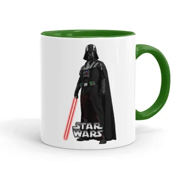 Darth vader, Κούπα χρωματιστή πράσινη, κεραμική, 330ml