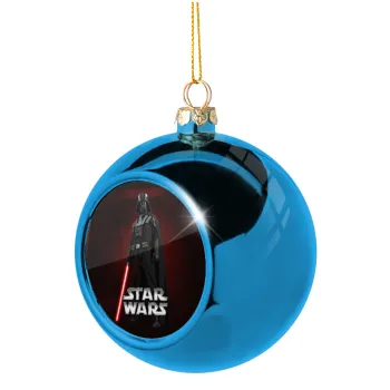 Darth vader, Blue Christmas tree ball ornament 8cm