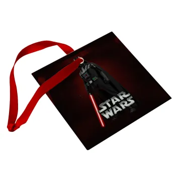 Darth vader, Christmas ornament, glass square ornament 9x9cm