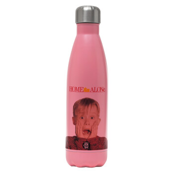 Μόνος στο σπίτι Kevin McCallister Shocked, Metal mug thermos Pink Mat (Stainless steel), double wall, 500ml