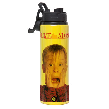 Μόνος στο σπίτι Kevin McCallister Shocked, Μεταλλικό παγούρι νερού με καπάκι ασφαλείας, αλουμινίου 850ml