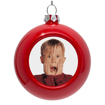 Μόνος στο σπίτι Kevin McCallister Shocked, Red Christmas tree ornament bauble 8cm