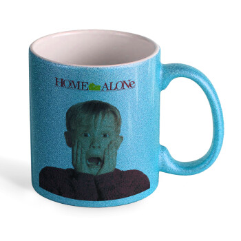 Μόνος στο σπίτι Kevin McCallister Shocked, Κούπα Σιέλ Glitter που γυαλίζει, κεραμική, 330ml