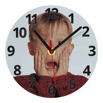 Μόνος στο σπίτι Kevin McCallister Shocked, Ρολόι τοίχου γυάλινο (20cm)