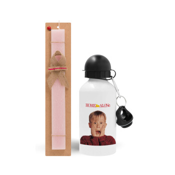 Μόνος στο σπίτι Kevin McCallister Shocked, Easter Set, metallic aluminum bottle (500ml) & aromatic flat Easter candle (30cm) (PINK)