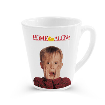 Μόνος στο σπίτι Kevin McCallister Shocked, Κούπα κωνική Latte Λευκή, κεραμική, 300ml