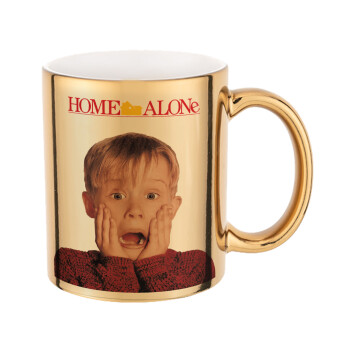 Μόνος στο σπίτι Kevin McCallister Shocked, Mug ceramic, gold mirror, 330ml