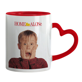 Μόνος στο σπίτι Kevin McCallister Shocked, Mug heart red handle, ceramic, 330ml