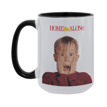 Μόνος στο σπίτι Kevin McCallister Shocked, Κούπα Mega 15oz, κεραμική Μαύρη, 450ml