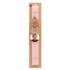 Easter Set, wooden keychain & scented flat Easter candle (30cm) (PINK)