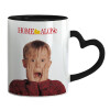 Mug heart black handle, ceramic, 330ml