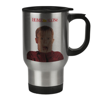 Μόνος στο σπίτι Kevin McCallister Shocked, Κούπα ταξιδιού ανοξείδωτη με καπάκι, διπλού τοιχώματος (θερμό) 450ml