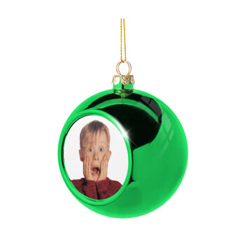 Μόνος στο σπίτι Kevin McCallister Shocked, Χριστουγεννιάτικη μπάλα δένδρου Πράσινη 8cm