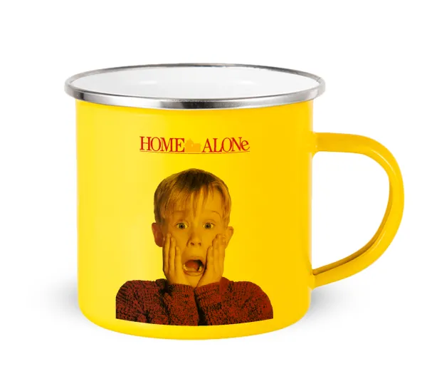 Μόνος στο σπίτι Kevin McCallister Shocked — Yellow Enamel Metallic Cup 360ml