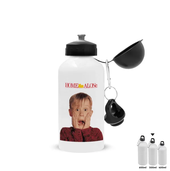 Μόνος στο σπίτι Kevin McCallister Shocked — Metal water bottle, White, aluminum 500ml