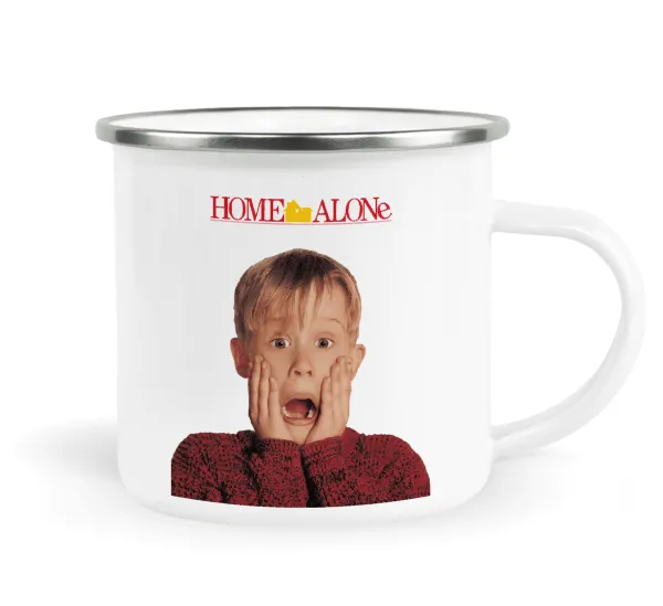 Μόνος στο σπίτι Kevin McCallister Shocked — Metallic enamel cup white 360ml