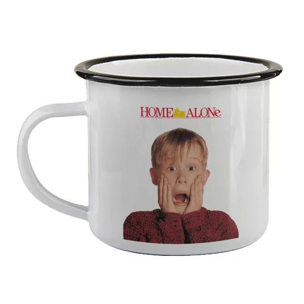 Μόνος στο σπίτι Kevin McCallister Shocked — Enamel mug with black rim, 360ml