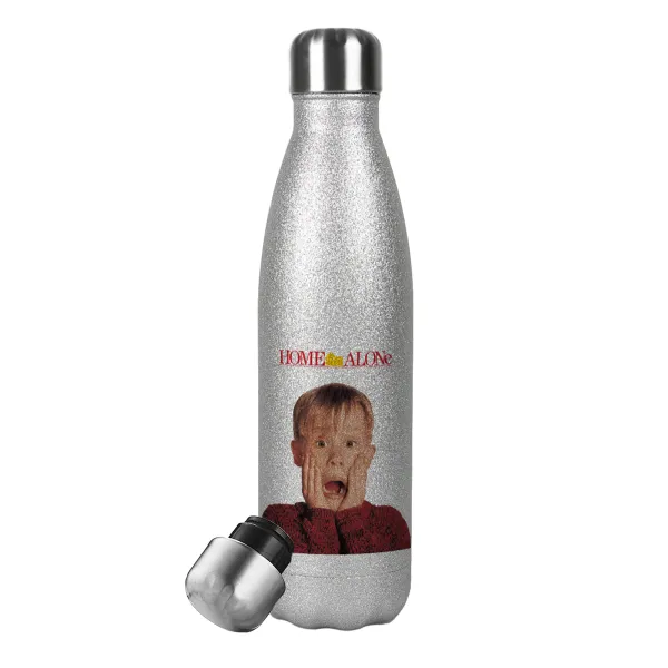 Μόνος στο σπίτι Kevin McCallister Shocked — Glitter Aσημένιο (500ml)