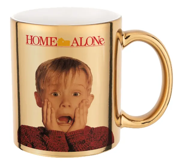 Μόνος στο σπίτι Kevin McCallister Shocked — Mug ceramic, gold mirror, 330ml