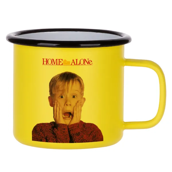 Μόνος στο σπίτι Kevin McCallister Shocked — Κούπα Μεταλλική εμαγιέ ΜΑΤ Κίτρινη 360ml