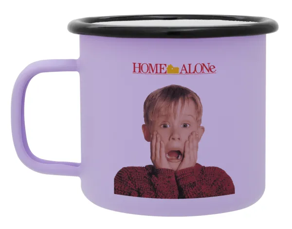 Μόνος στο σπίτι Kevin McCallister Shocked — Metal enamel mug, matte light pastel purple, 360ml