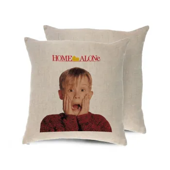 Μόνος στο σπίτι Kevin McCallister Shocked, Μαξιλάρι καναπέ ΛΙΝΟ 40x40cm περιέχεται το  γέμισμα