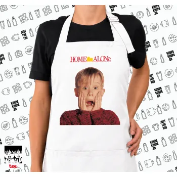 Μόνος στο σπίτι Kevin McCallister Shocked, Ποδιά μακριά Σεφ ολόσωμη με τσέπες white (ΕΝΗΛΙΚΩΝ)