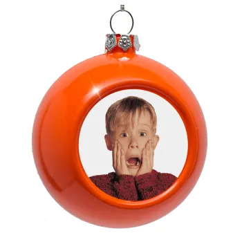 Μόνος στο σπίτι Kevin McCallister Shocked, Orange Christmas tree ornament bauble 8cm
