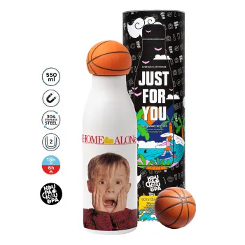 Μόνος στο σπίτι Kevin McCallister Shocked, Bascetball Metal mug thermos, double wall, 550ml