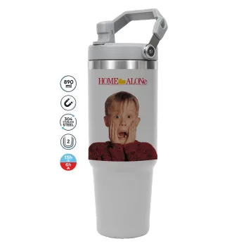 Μόνος στο σπίτι Kevin McCallister Shocked, GREY color, 890ml (30oz) stainless Steel Tumbler with Handle