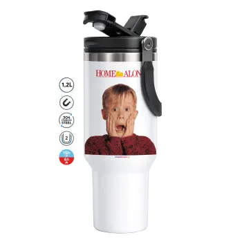 Μόνος στο σπίτι Kevin McCallister Shocked, Mega Stainless steel Tumbler with lid, double wall 1,2L