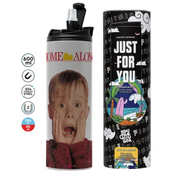 Μόνος στο σπίτι Kevin McCallister Shocked, Tumbler stainless steel GREY 600ml