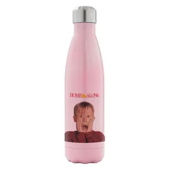 Μόνος στο σπίτι Kevin McCallister Shocked, Metal mug thermos Pink Iridiscent (Stainless steel), double wall, 500ml