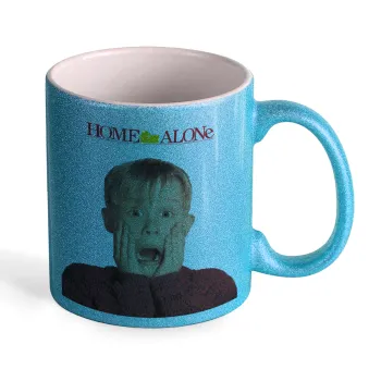 Μόνος στο σπίτι Kevin McCallister Shocked, Κούπα Σιέλ Glitter που γυαλίζει, κεραμική, 330ml