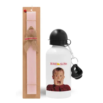 Μόνος στο σπίτι Kevin McCallister Shocked, Easter Set, metallic aluminum bottle (500ml) & aromatic flat Easter candle (30cm) (PINK)