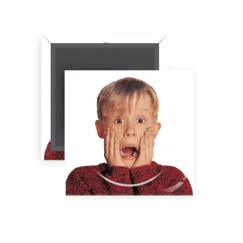 Μόνος στο σπίτι Kevin McCallister Shocked, Μαγνητάκι ψυγείου τετράγωνο διάστασης 5x5cm