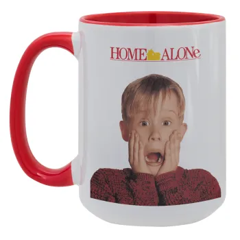 Μόνος στο σπίτι Kevin McCallister Shocked, Κούπα Mega 15oz, κεραμική Κόκκινη, 450ml